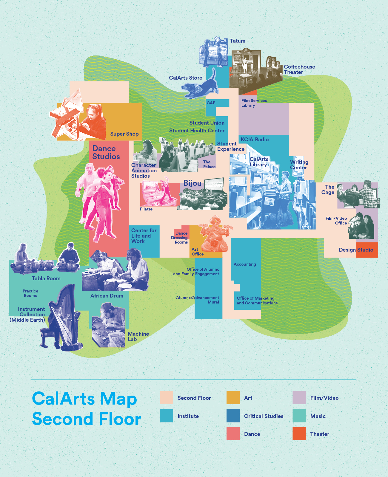 Map of the CalArts Second Floor